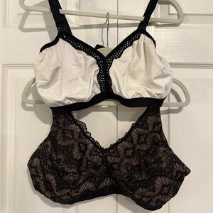 The Dairy Fairy Black and White Lace Pumping Bras